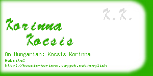 korinna kocsis business card